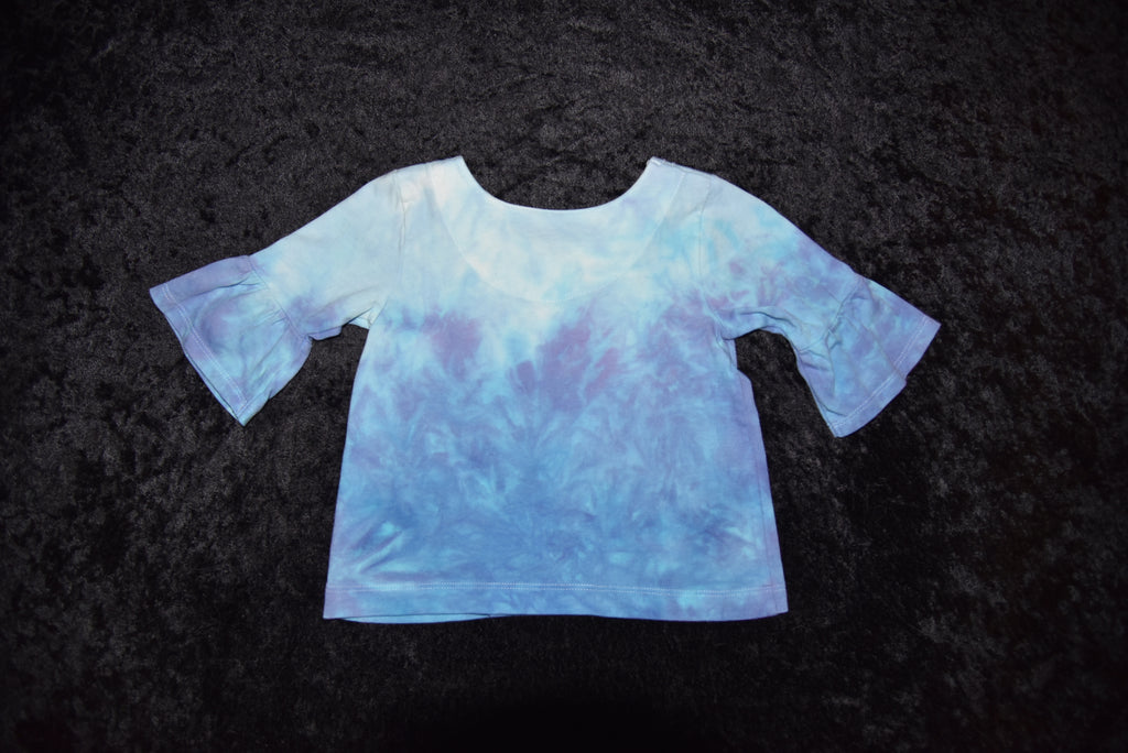18mo Bell-sleeved Shirt - Blue and Purple