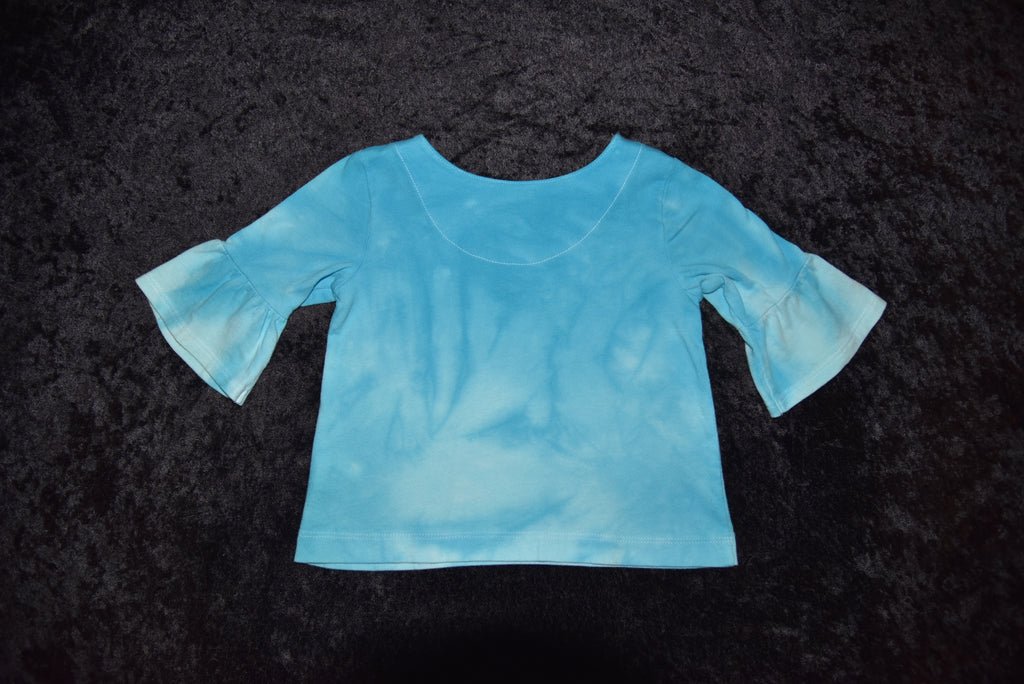 18mo Bell-sleeved Shirt - Turquoise Blue