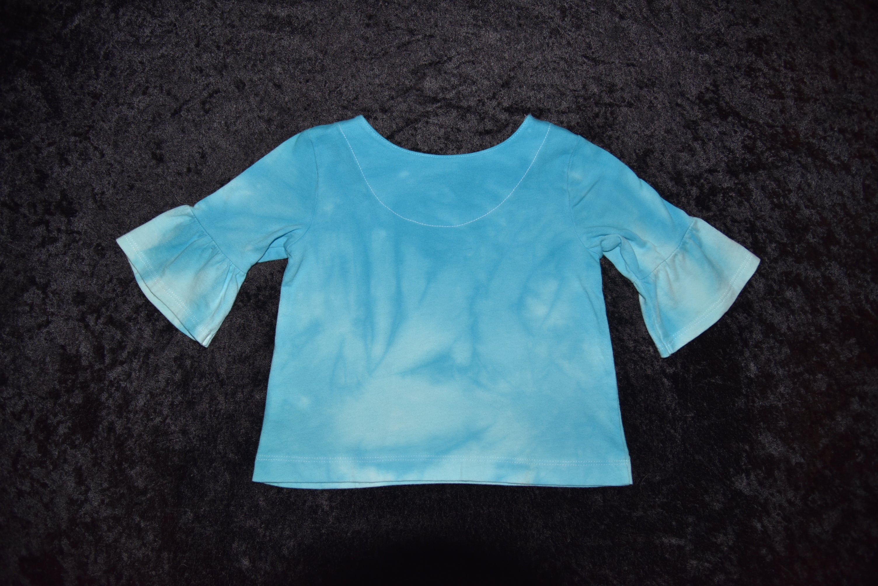 18mo Bell-sleeved Shirt - Turquoise Blue