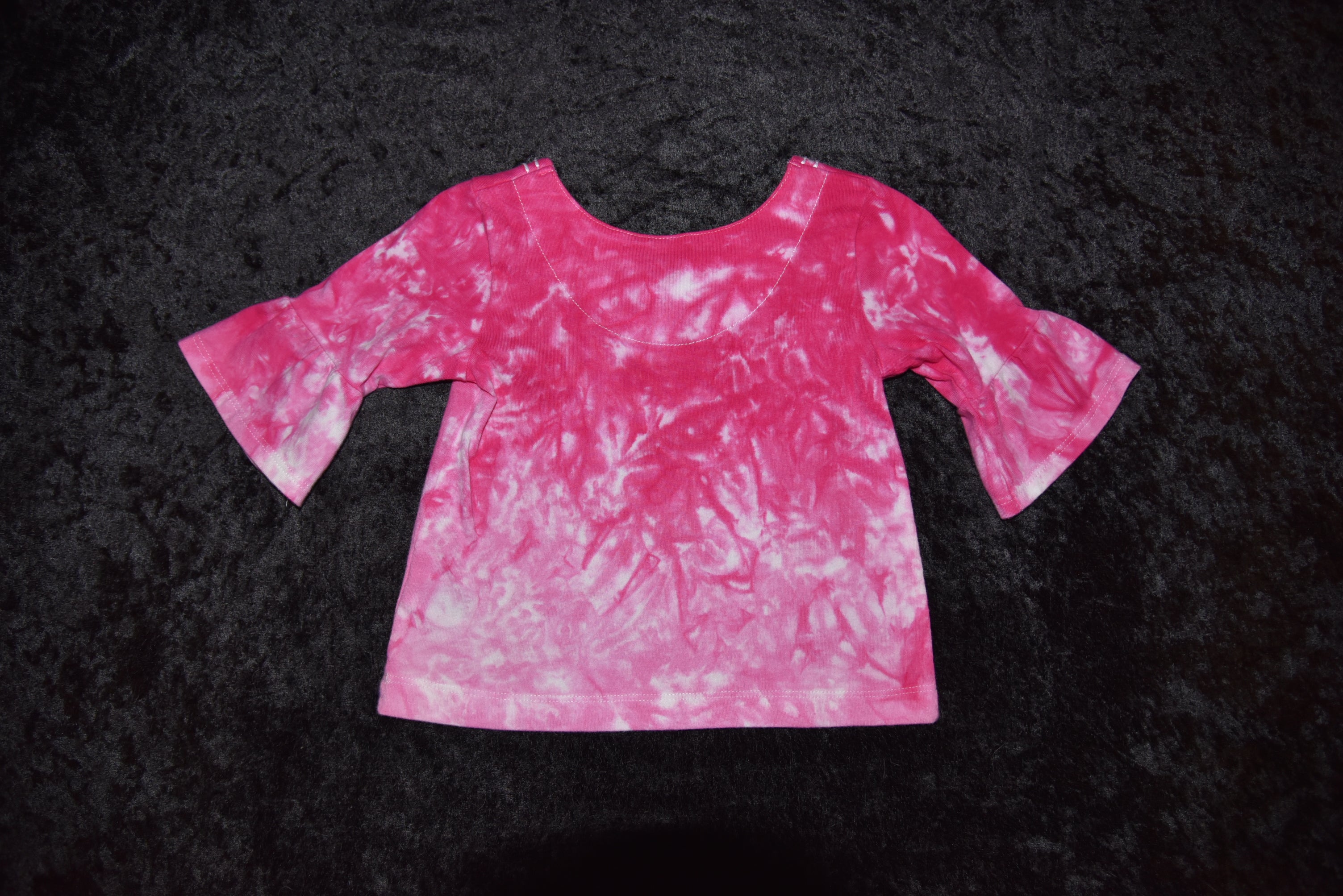 18mo Bell-sleeved Shirt - Hot Pink Gradation