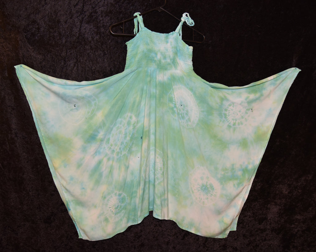 S - Women's Festival Skirt/Dress - Seafoam Green spirals