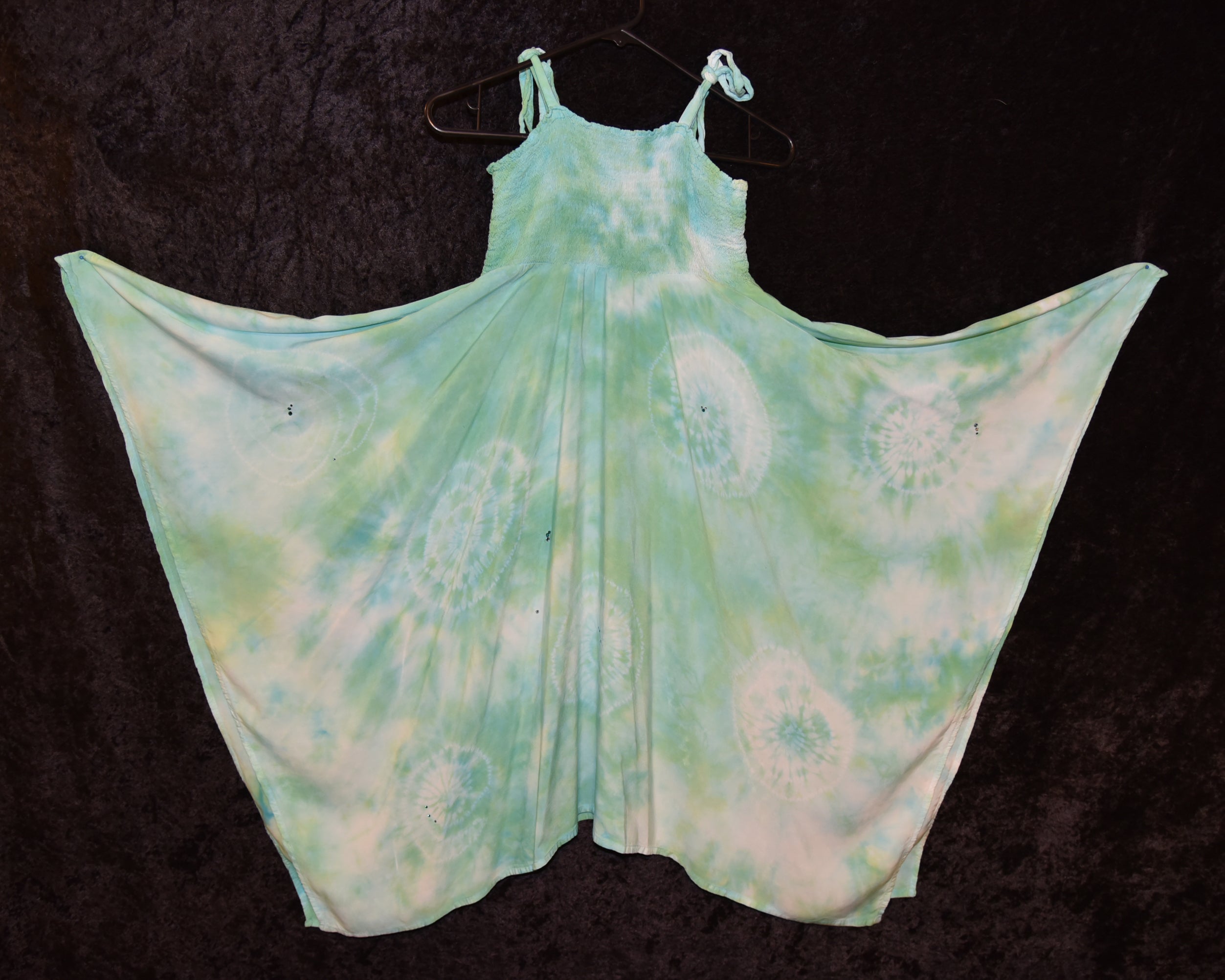 S - Women's Festival Skirt/Dress - Seafoam Green spirals