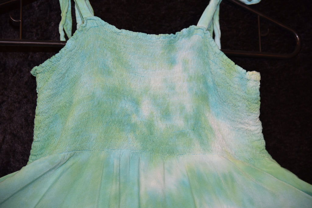S - Women's Festival Skirt/Dress - Seafoam Green spirals
