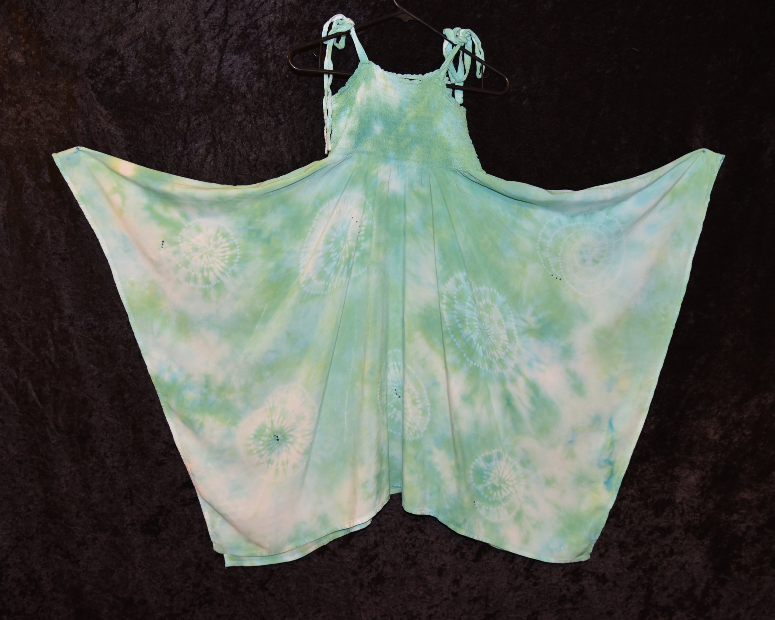 S - Women's Festival Skirt/Dress - Seafoam Green spirals