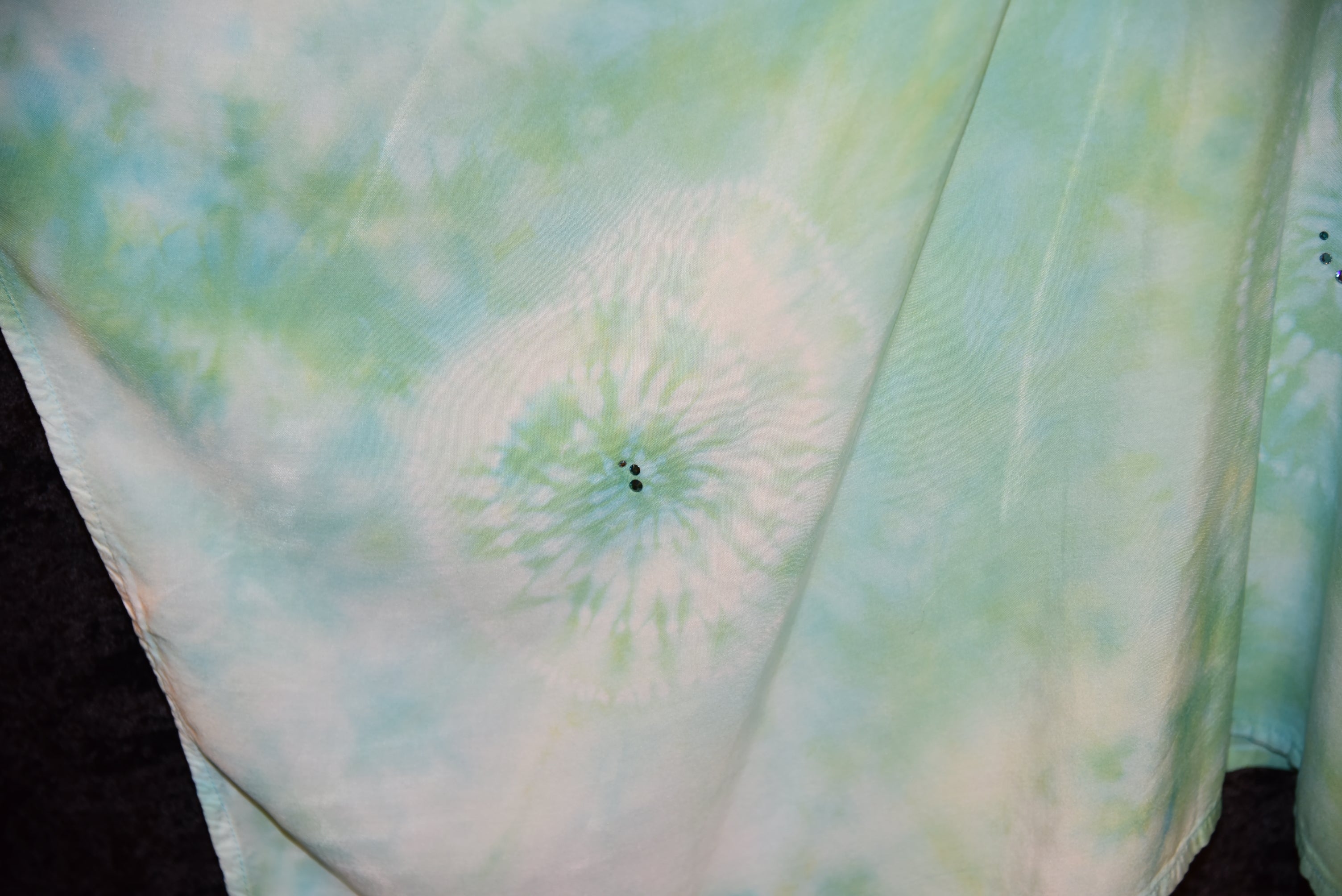 S - Women's Festival Skirt/Dress - Seafoam Green spirals