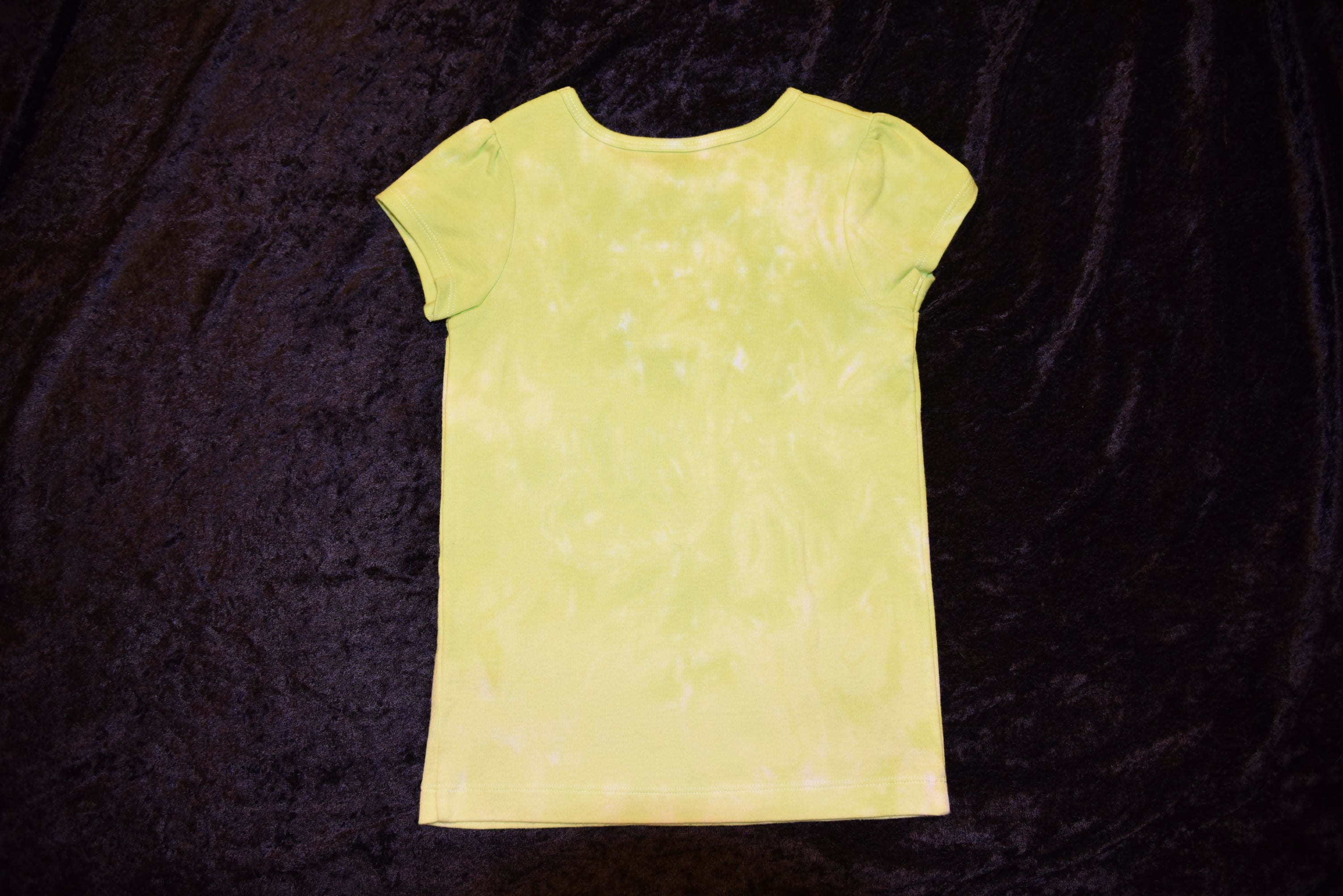 Youth Size 6 Gold-Sparkle Flower shirt - Lime Green