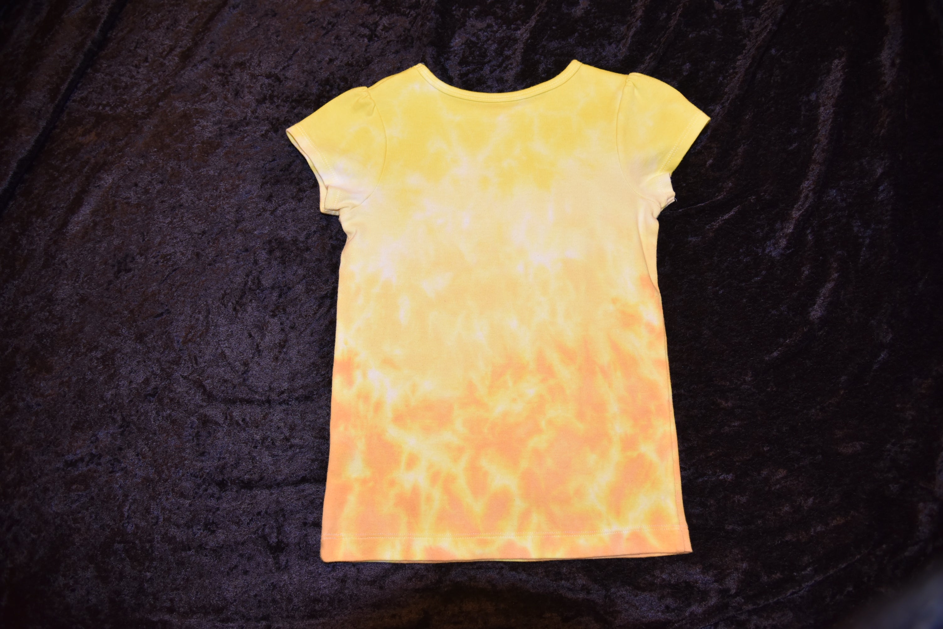 Youth Size 6 Gold-Sparkle Flower shirt - Yellow & Orange