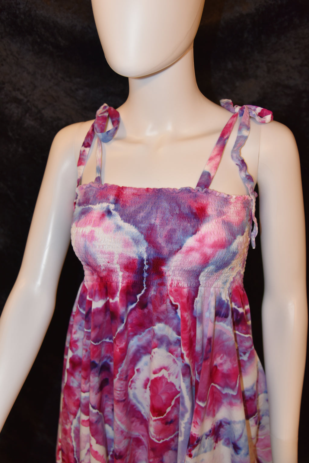 L - Women's Festival Skirt/Dress - Pink Purple Geode