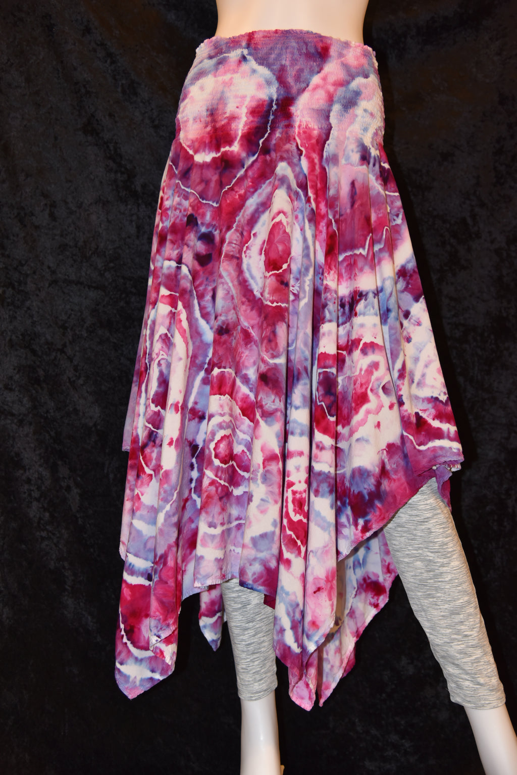 L - Women's Festival Skirt/Dress - Pink Purple Geode