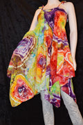M - Women's Festival Skirt/Dress - Rainbow Geode Pattern