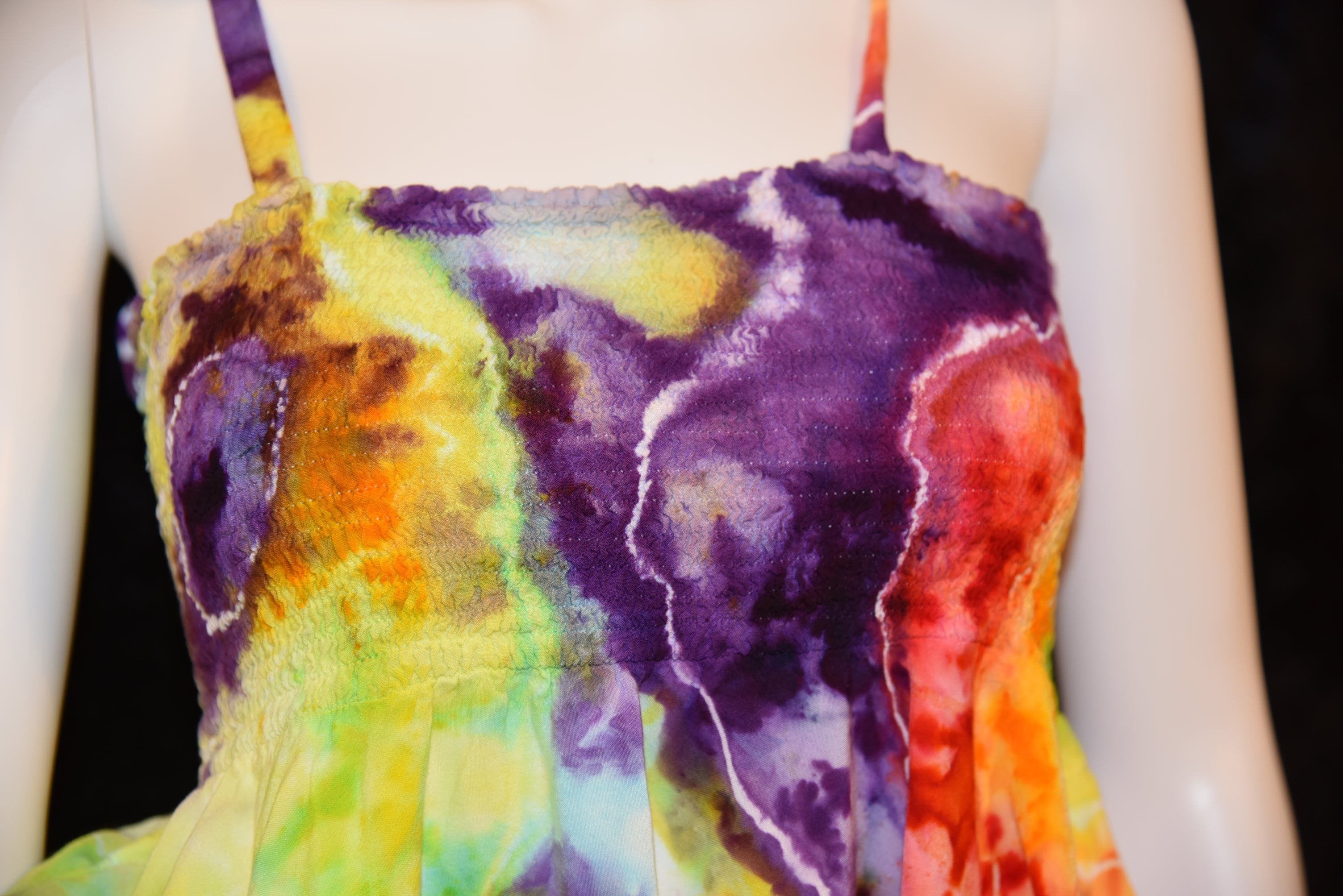 M - Women's Festival Skirt/Dress - Rainbow Geode Pattern