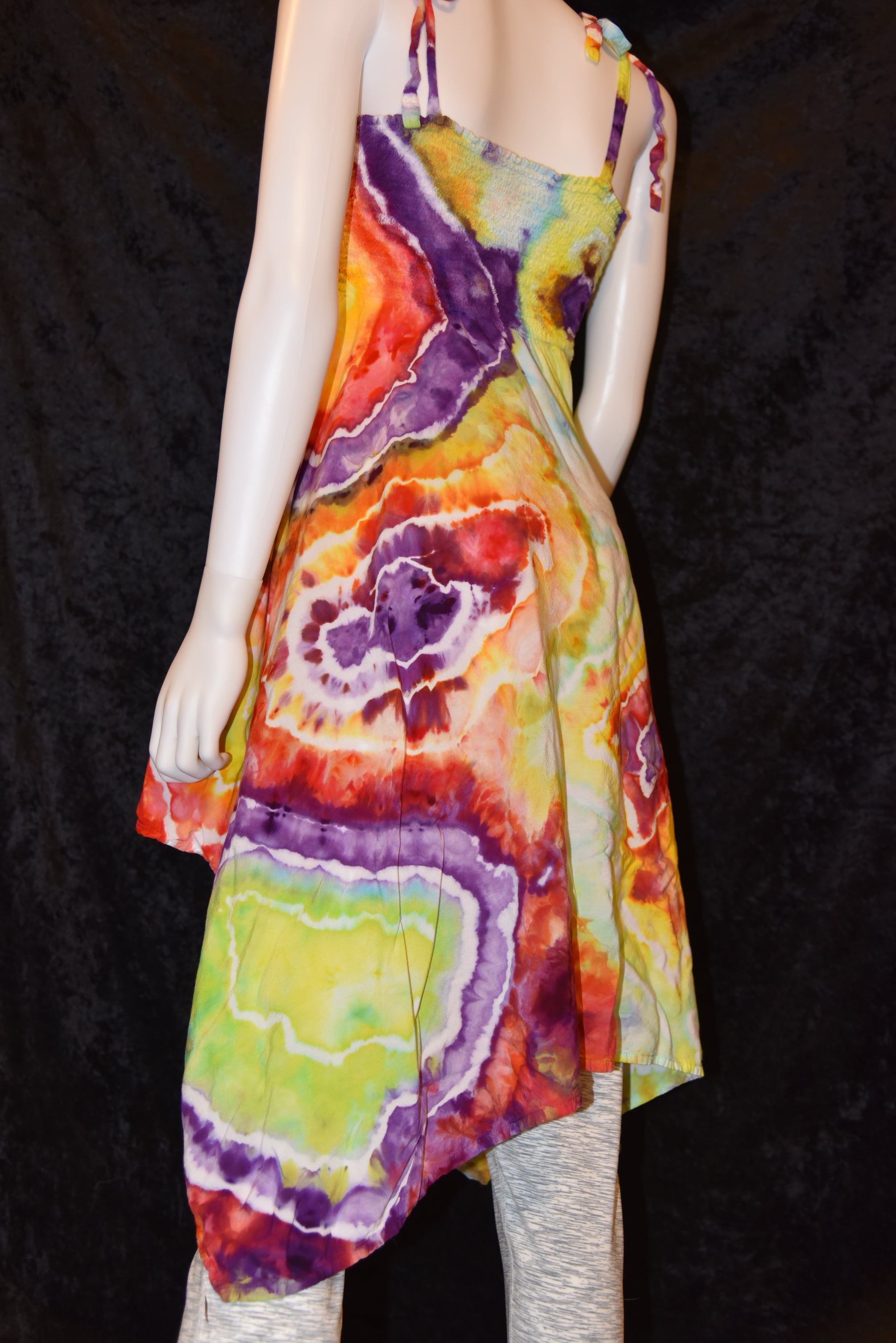 M - Women's Festival Skirt/Dress - Rainbow Geode Pattern